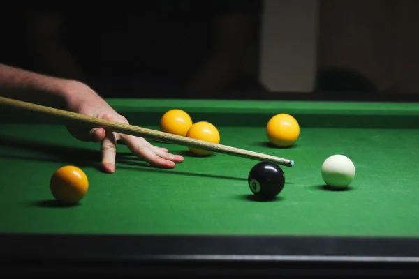 snooker player action